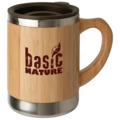 Basic Nature Tasse En Acier Inoxydable Avec Bambou - Tasse -Extérieur Camping Équip Magasin basic nature tasse en acier inoxydable avec bambou tasse