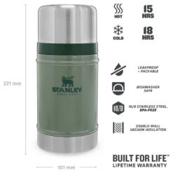 Stanley Classic Food Container 0,7 L - Conservation De La Nourriture -Extérieur Camping Équip Magasin stanley classic food container 07 l conservation de la nourriture detail 4