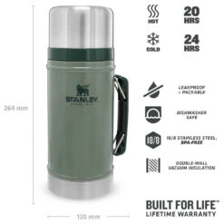 Stanley Classic Food Container 0,94 L - Conservation De La Nourriture -Extérieur Camping Équip Magasin stanley classic food container 094 l conservation de la nourriture detail 4