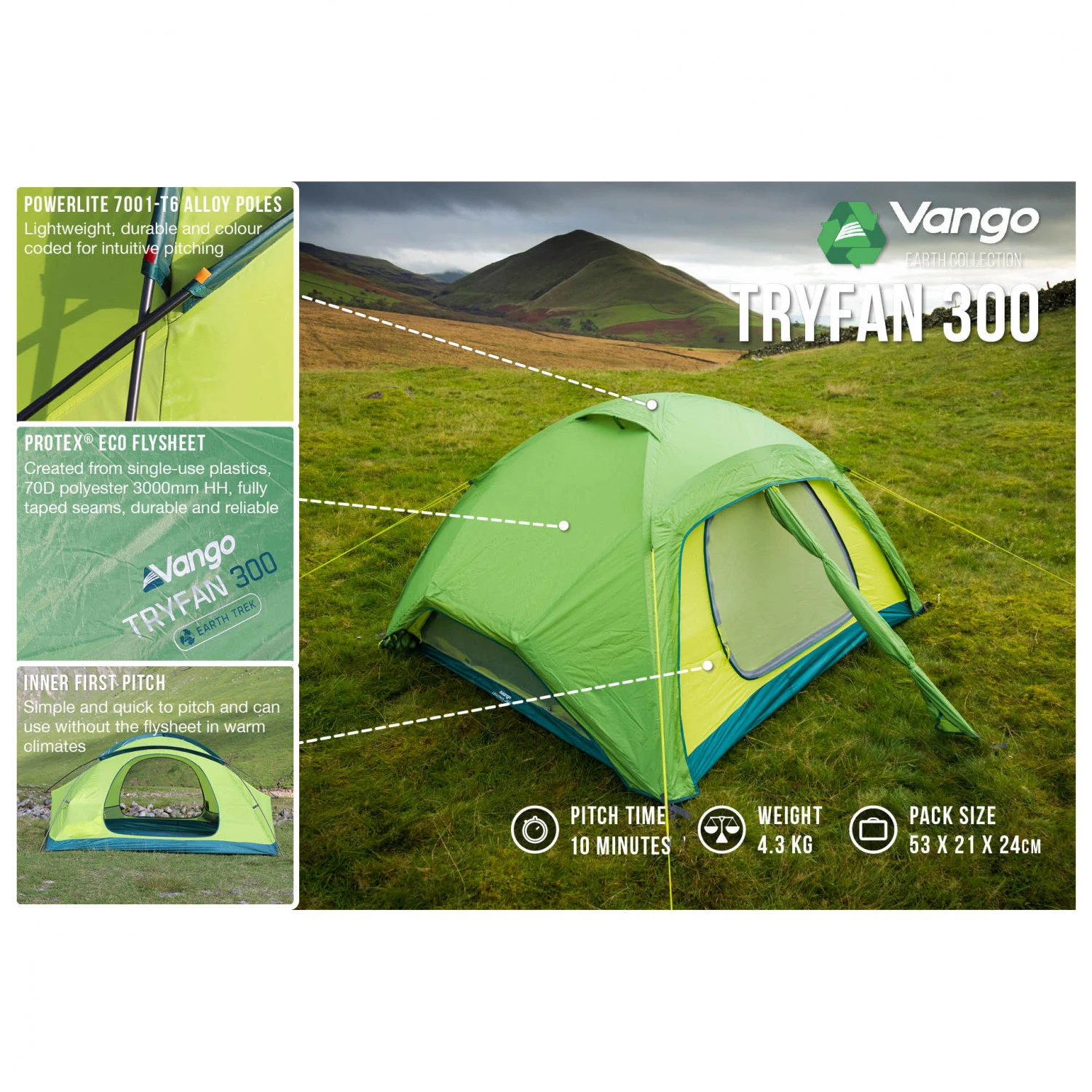 Vango Tryfan 300 - Tente 3 Places 3 Vango Tryfan 300 - Tente 3 Places