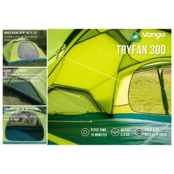 Vango Tryfan 300 - Tente 3 Places 12 Vango Tryfan 300 - Tente 3 Places -Extérieur Camping Équip Magasin vango tryfan 300 tente 3 places detail 3
